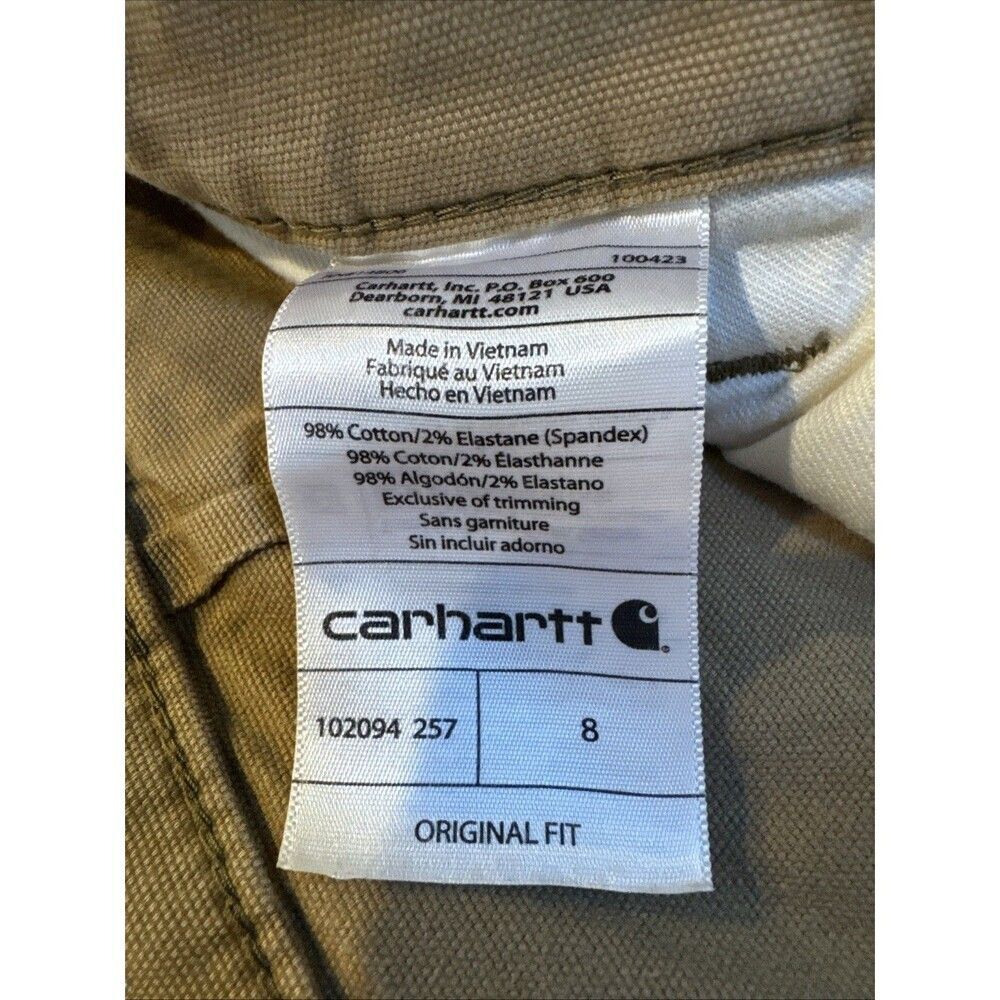 Carhartt Rugged Flex Original Fit Work Women's Short Brown Size 8 - Picture 6 of 9